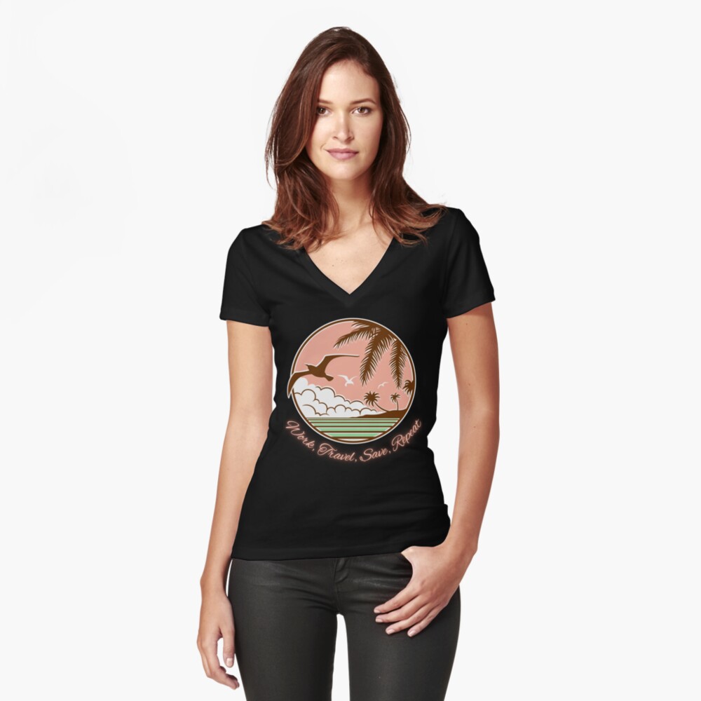 Item preview, Fitted V-Neck T-Shirt designed and sold by zubiaqureshi.
