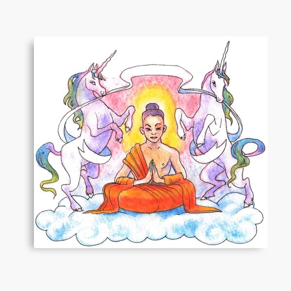 "Buddha Unicorn Crest" Canvas Print for Sale by endrene Redbubble