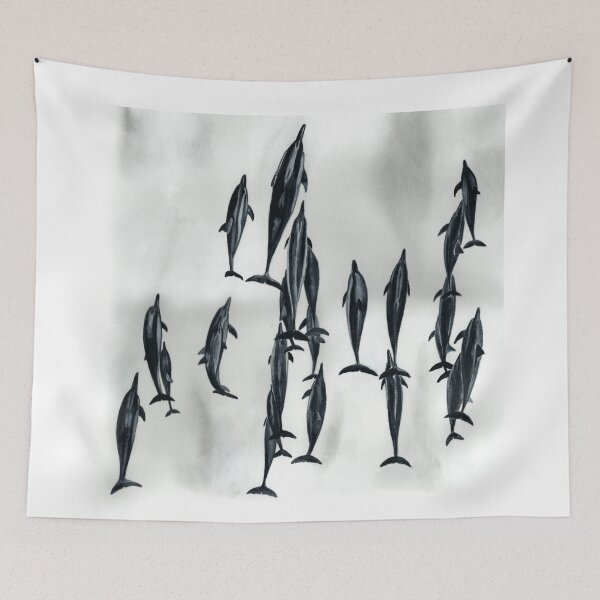 Item preview, Dolphins Family swimming in the ocean designed and sold by BeefStroganof.