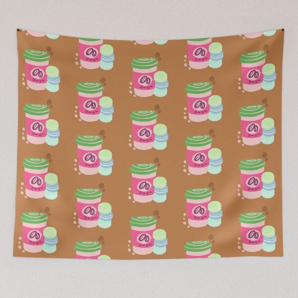 Item preview, Coffee and Macaroons in pastel designed and sold by andrasdesignssss.