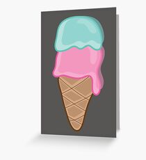 I Love Retro Strawberry and Mint Ice-Cream Greeting Card