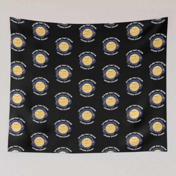 Item preview, Saturn That Frown Upside Down Funny Planet Puns (Dark BG) designed and sold by punnybone.