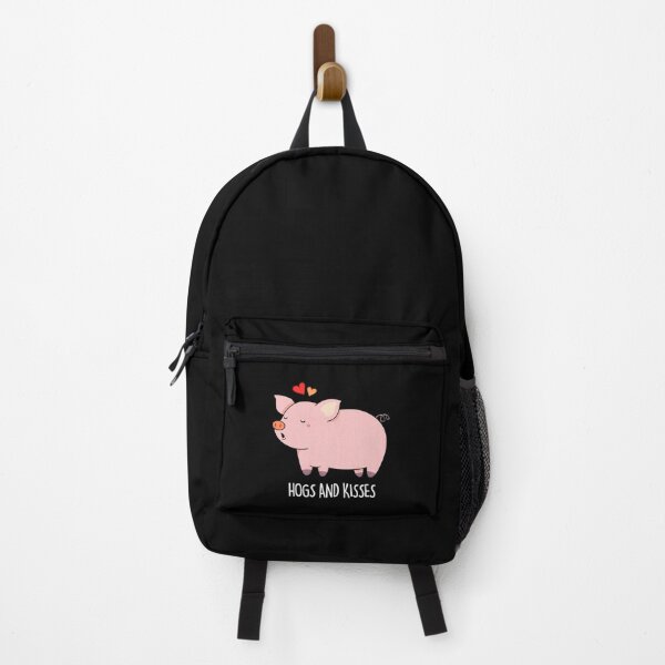 Item preview, Hogs And Kisses Funny Pig Puns (Dark BG) designed and sold by punnybone.