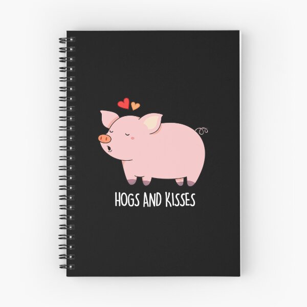 Item preview, Hogs And Kisses Funny Pig Puns (Dark BG) designed and sold by punnybone.