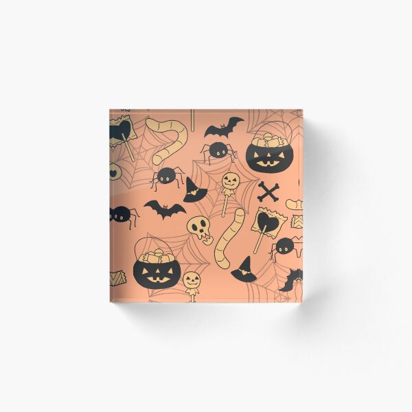 Item preview, Spooky Doodles on Orange designed and sold by Cass Noel Studio.