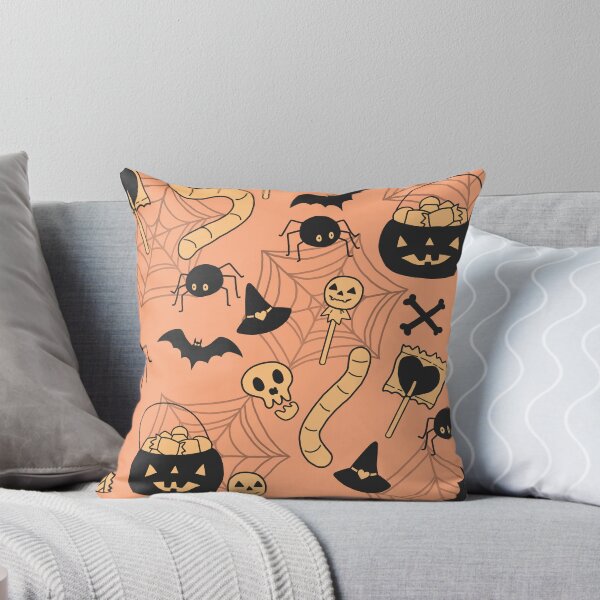 Item preview, Spooky Doodles on Orange designed and sold by Cass Noel Studio.