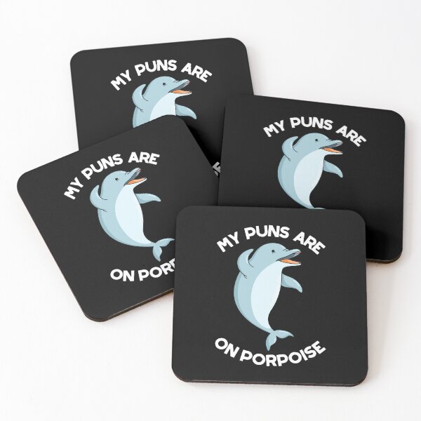 Item preview, My Puns Are On Porpoise Funny Animal Puns (Dark BG) designed and sold by punnybone.