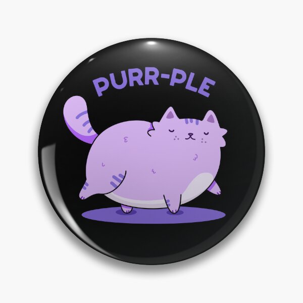 Item preview, Purr-ple Funny Fat Kitty Cat Puns (Dark BG) designed and sold by punnybone.