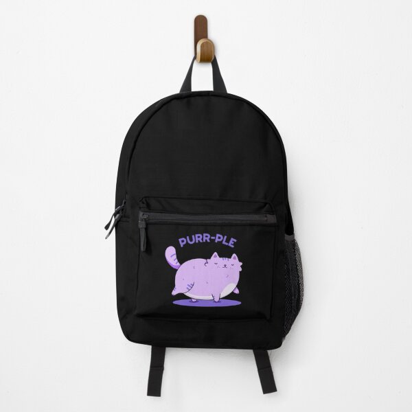 Item preview, Purr-ple Funny Fat Kitty Cat Puns (Dark BG) designed and sold by punnybone.