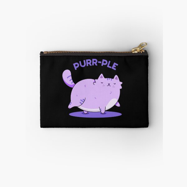 Item preview, Purr-ple Funny Fat Kitty Cat Puns (Dark BG) designed and sold by punnybone.