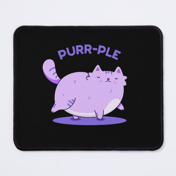 Item preview, Purr-ple Funny Fat Kitty Cat Puns (Dark BG) designed and sold by punnybone.
