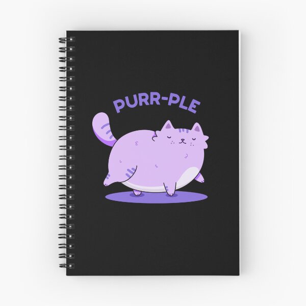 Item preview, Purr-ple Funny Fat Kitty Cat Puns (Dark BG) designed and sold by punnybone.