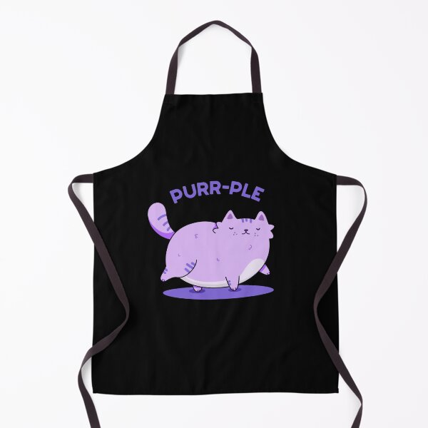 Item preview, Purr-ple Funny Fat Kitty Cat Puns (Dark BG) designed and sold by punnybone.