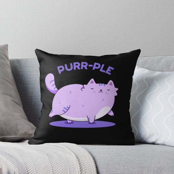 Item preview, Purr-ple Funny Fat Kitty Cat Puns (Dark BG) designed and sold by punnybone.