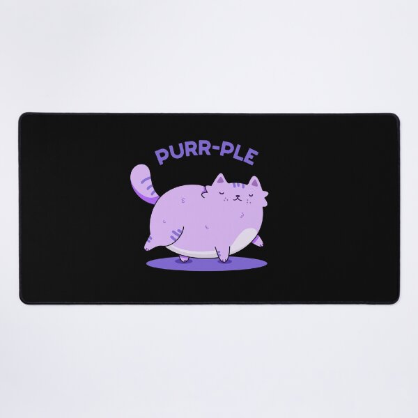 Item preview, Purr-ple Funny Fat Kitty Cat Puns (Dark BG) designed and sold by punnybone.