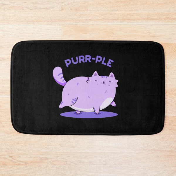 Item preview, Purr-ple Funny Fat Kitty Cat Puns (Dark BG) designed and sold by punnybone.