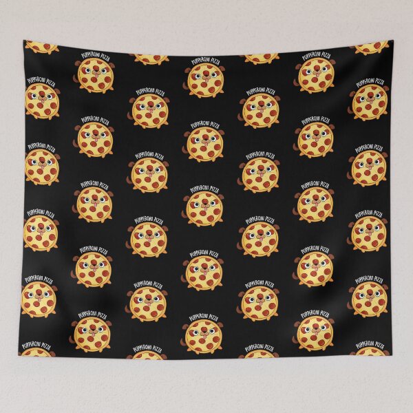 Item preview, Pupperoni Pizza Funny Puppy Pizza Puns (Dark BG) designed and sold by punnybone.