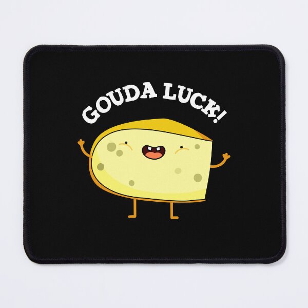 Item preview, Gouda Luck Funny Cheese Puns (Dark BG) designed and sold by punnybone.