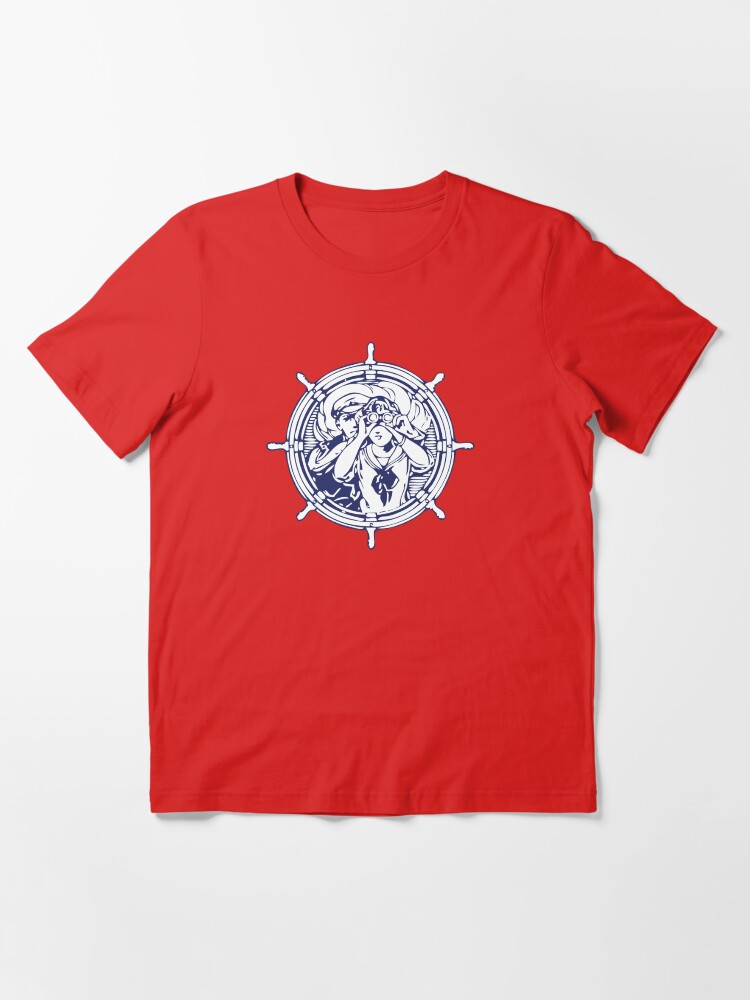 navy blue and red t shirt