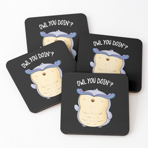 Item preview, Owl You Doin Funny Animal Puns Dark BG) designed and sold by punnybone.