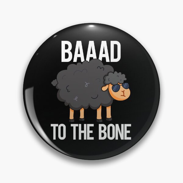 Item preview, Baaaad To The Bone Funny Black Sheep Puns  (Dark BG) designed and sold by punnybone.