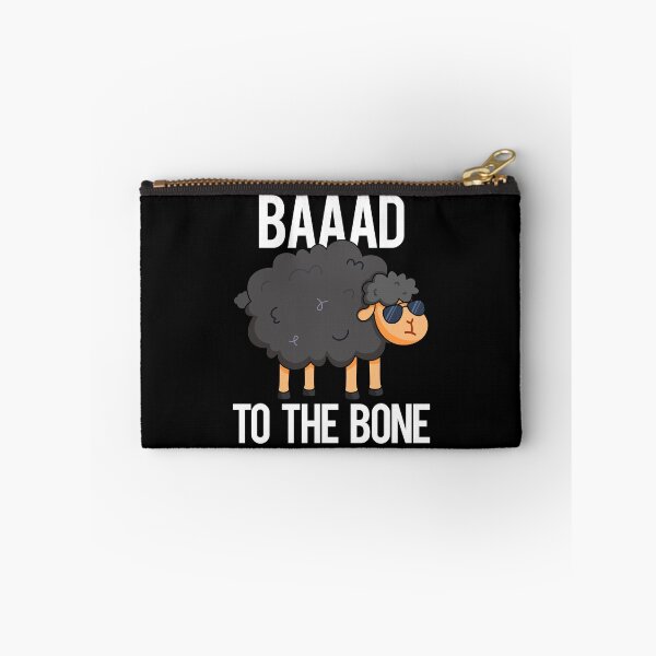 Item preview, Baaaad To The Bone Funny Black Sheep Puns  (Dark BG) designed and sold by punnybone.