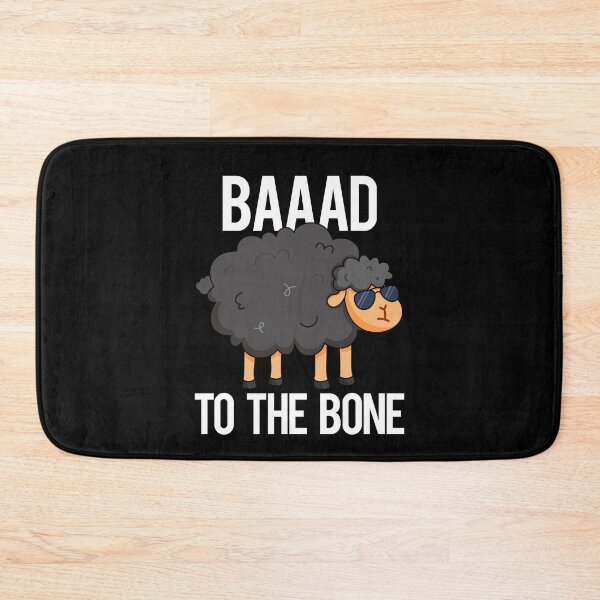 Item preview, Baaaad To The Bone Funny Black Sheep Puns  (Dark BG) designed and sold by punnybone.