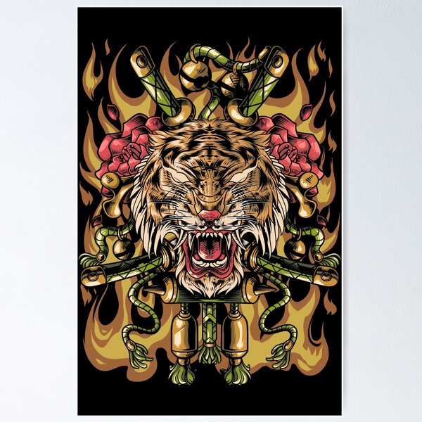 Item preview, fiery tiger designed and sold by Bayuktx.