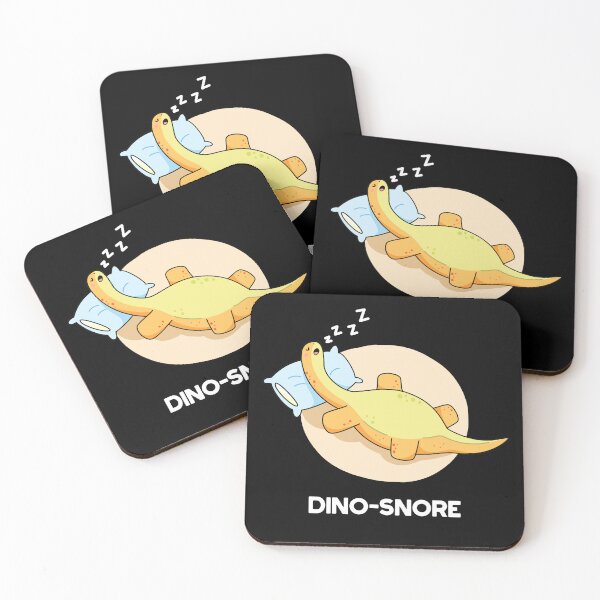 Item preview, Dinosnore Funny Sleeping Dinosaur Puns (Dark BG) designed and sold by punnybone.