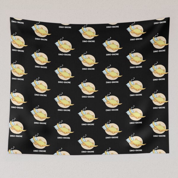 Item preview, Dinosnore Funny Sleeping Dinosaur Puns (Dark BG) designed and sold by punnybone.