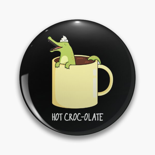 Item preview, Hot Croc-colate Funny Crocodile Puns (Dark BG) designed and sold by punnybone.