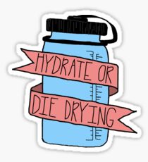 Pegatina Hydrate o Die Dieried Waterbottle