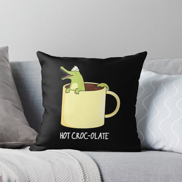 Item preview, Hot Croc-colate Funny Crocodile Puns (Dark BG) designed and sold by punnybone.