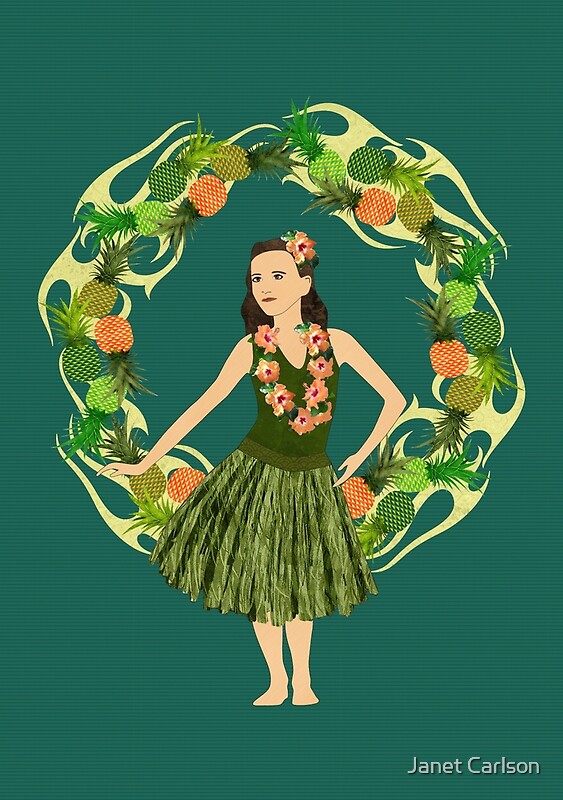 "Hula Pineapple Wreath" by Carlson Redbubble