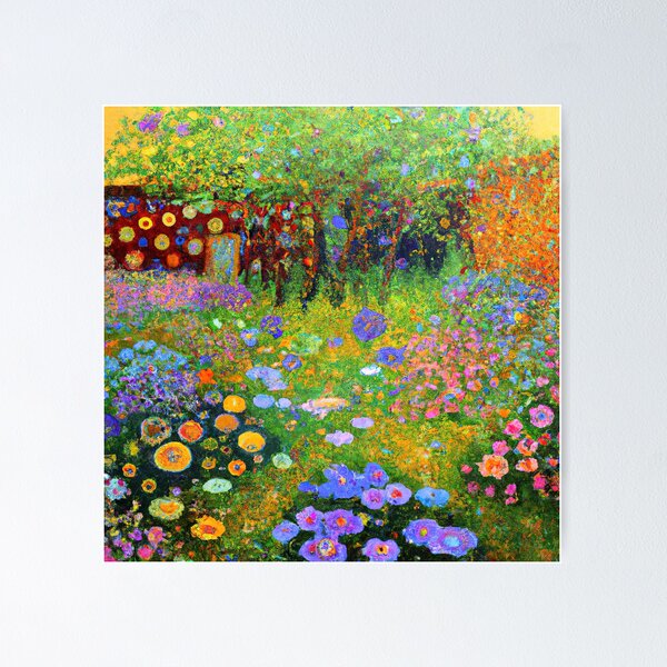 Aperçu de l'œuvre Jardin de fleurs Gustav Klimt créée et vendue par maniacfitness.