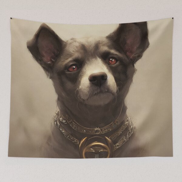 Item preview, A portrait of a fantasy hero dog designed and sold by ArchiesGallery.