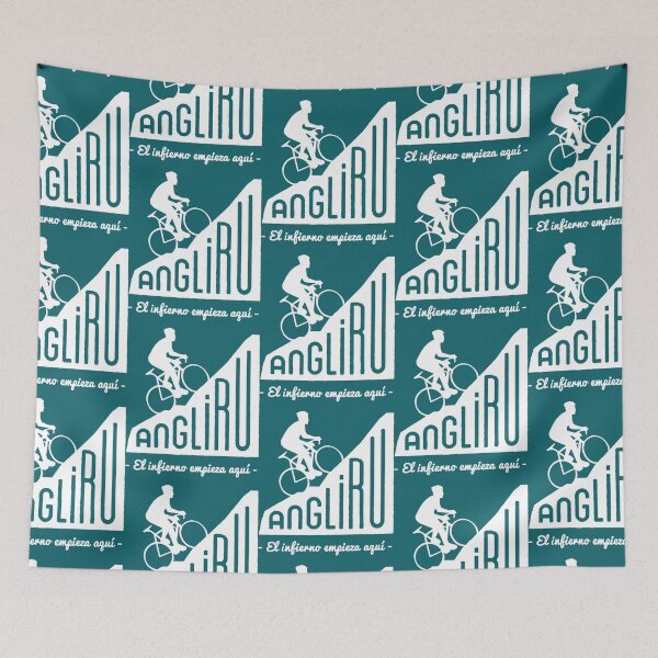 Item preview, Angliru climb _quot_El infierno empieza aquí_quot_ cycling Vuelta España   designed and sold by MoniqueNorris.