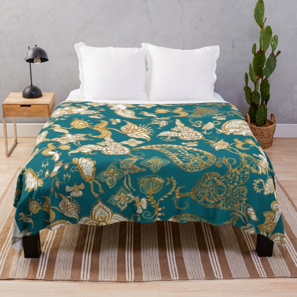 Item preview, Golden Indian Henna in green background designed and sold by ColorandColor.