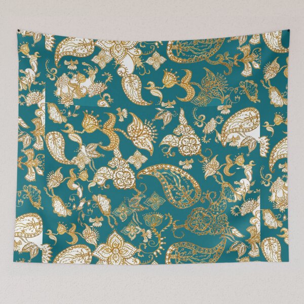 Item preview, Golden Indian Henna in green background  designed and sold by ColorandColor.