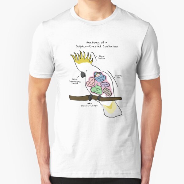 Anatomy of a Sulphur-Crested Cockatoo Slim Fit T-Shirt