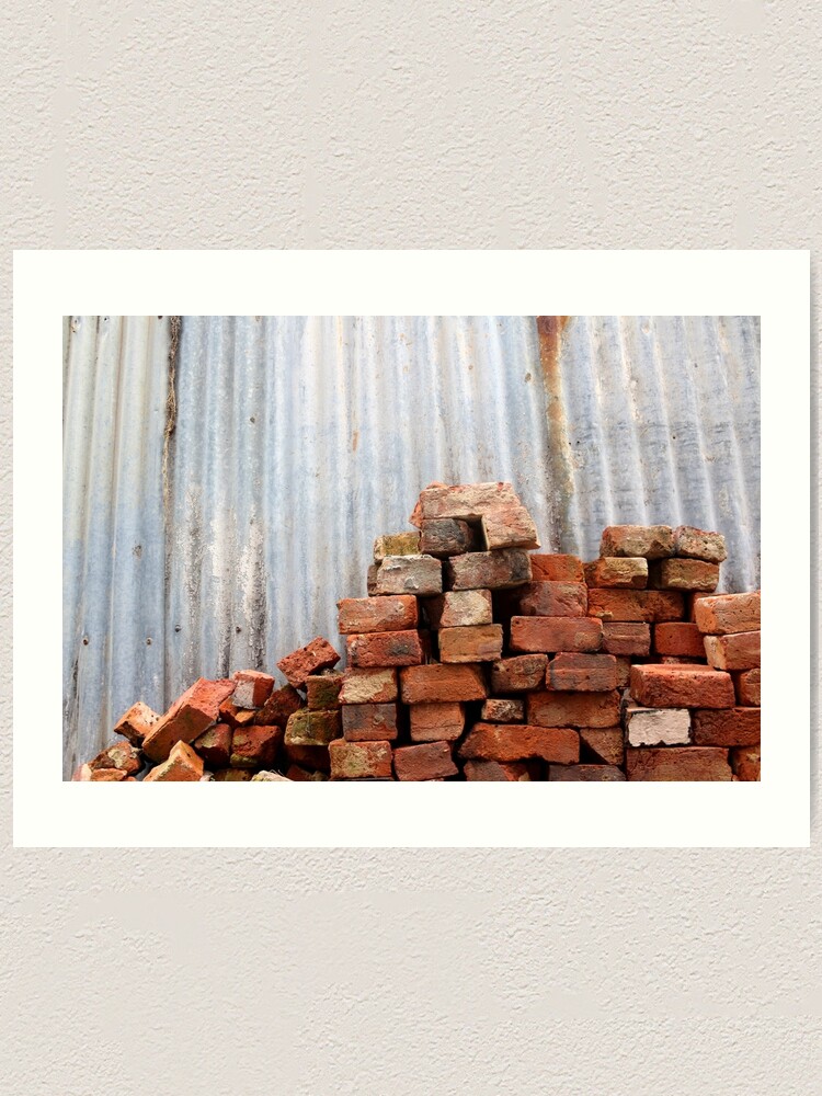 Brick Pile Block Print