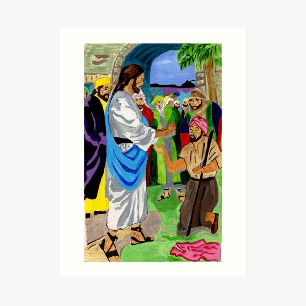 Bartimaeus Was Healed By the Holy Man Art Print