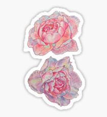holographische rosa Blumen Sticker