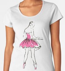 sketch of girl's ballerina Premium Scoop T-Shirt