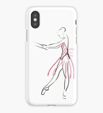 sketch of girl's ballerina iPhone Case