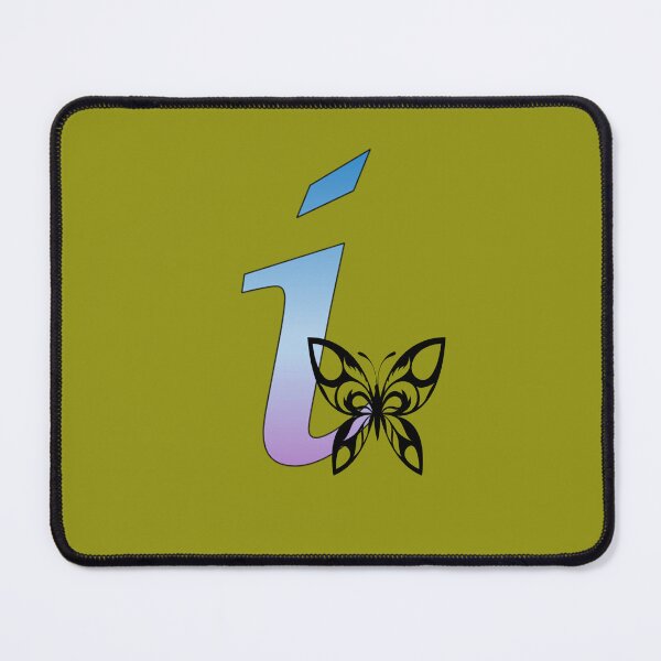 Item preview, Butterfly Silhouette on Monogram Lower Case i Gradient Blue Purple designed and sold by AliCatOriginals.