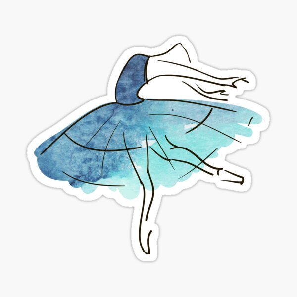 ballerina figure, watercolor Sticker