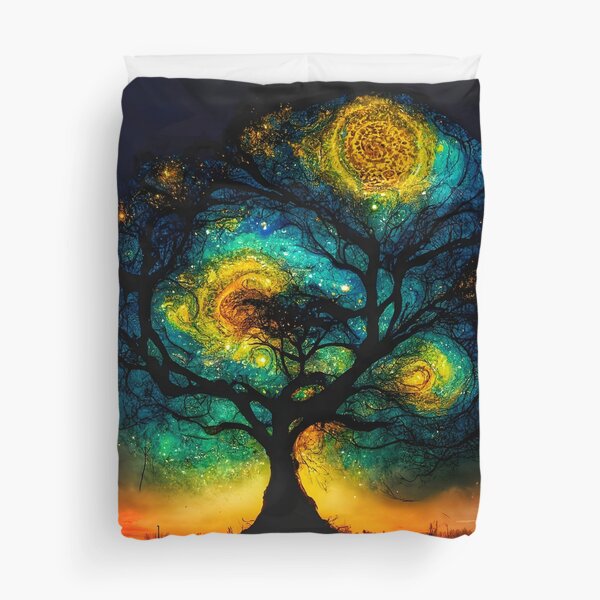 Cosmic Tree of life in style of Van Gogh Duvet Cover
