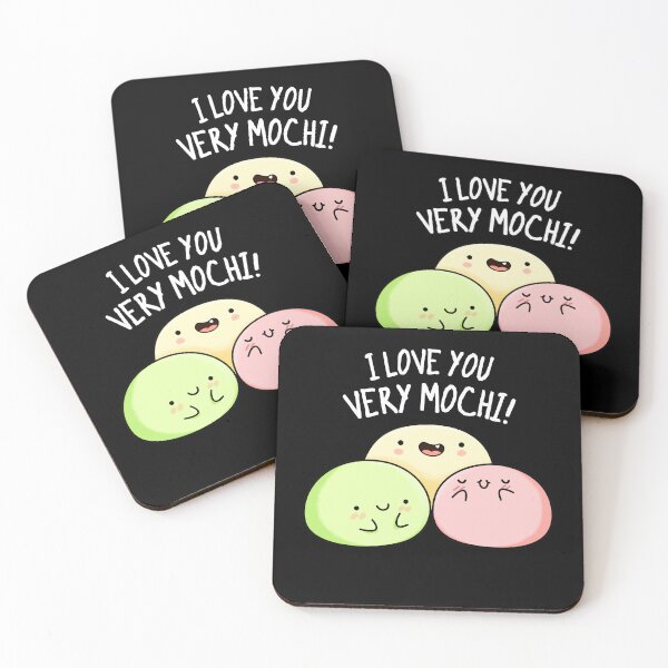 Item preview, I Love You Very Mochi Funny Mochi Puns (Dark BG) designed and sold by punnybone.