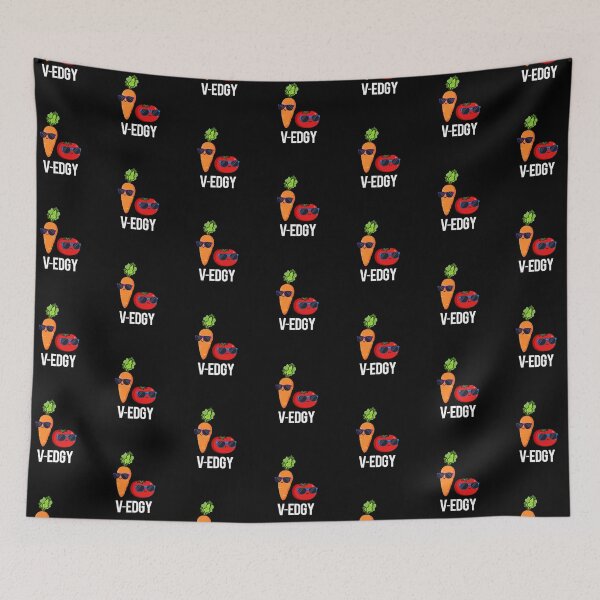 Item preview, V-Edgy Funny Veggie Puns (Dark BG) designed and sold by punnybone.